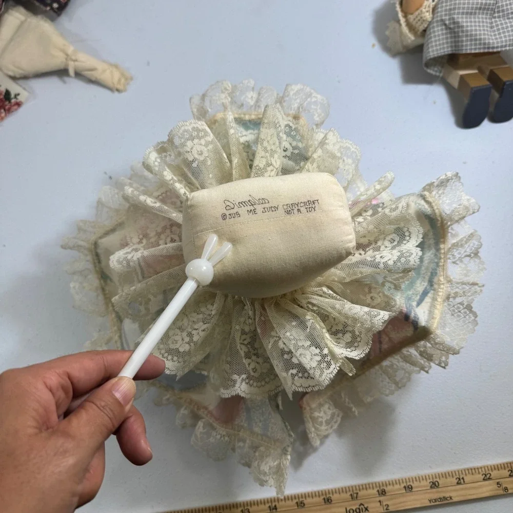 Simpton Judy Craycraft Art Doll Straw Hair Lace full circle Dress Bonnet Not Tit